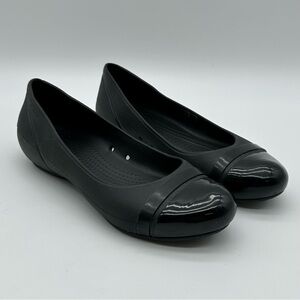 CROCS Black Cap Toe Ballet Flats